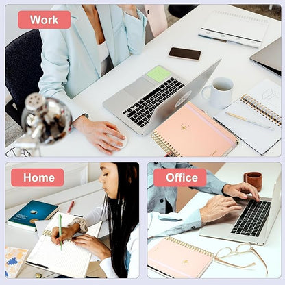 Yoment Hardcover Spiral Notebooks for Work with Pen Leather 5 Subject Notebook College Ruled with Dividers 360 Pages B5 Journals for Women Men Writing, Pink