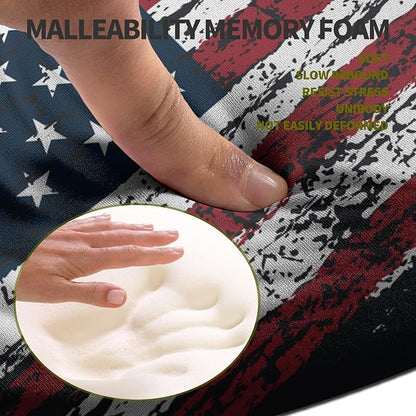 Hokafenle Ergonomic Mouse Pad Wrist Support, Terraced Slope Carpal Tunnel Wrist Pad for Mouse with Unibody Memory Foam, Wrist Rest Pain Relief Mousepad (US Flag, 11.8x7.9 in)