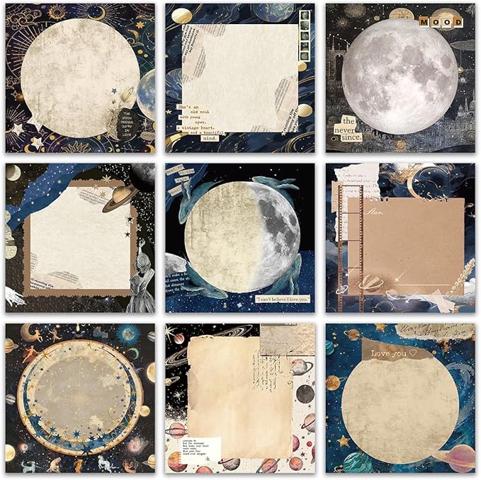 Post it Notes 3x3 Cute and Aesthetic Sticky Notes Planner Notepad - 450 Sheets - Desk Accessories for School, Office, and Home - Ideal Gifts for Teachers, Women, and Coworkers (Moonshine)