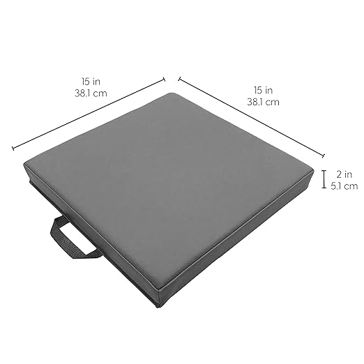 Factory Direct Partners SoftScape 15 inch Square Classroom Floor Cushions with Handles; Flex Seating for Daycare, Preschool, Playroom; 2 inch Thick Deluxe Foam (6-Piece) - Gray/Light Gray, 12228-GYLG