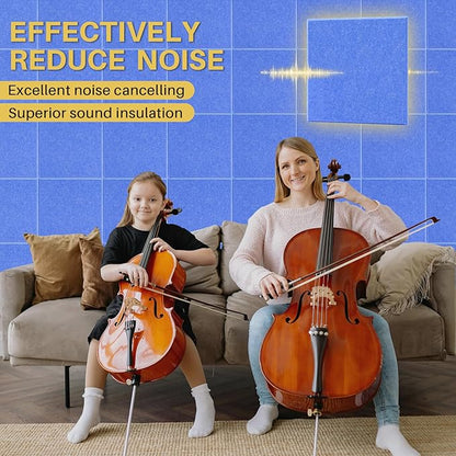 DOLLAR BOSS Large Cork Board for Wall 48" x 36" x 0.5" Bulletin Board 12 Packs Black Cork Board Tiles Self Adhesive Felt Wall Tiles with Pushpins, Corkboard for Office Pin Board Tack Board, Blue