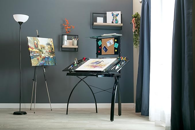 Studio Designs Futura Tower in Black with Clear Glass