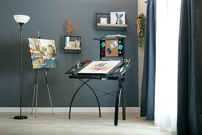 Studio Designs Futura Tower in Black with Clear Glass