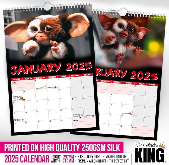 // Gizmo - 2025 Wall Calendar (Full Colour, A4 Size)