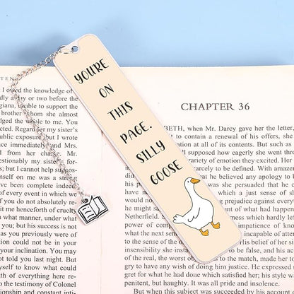 Funny Gag Gifts for Book Lovers Women, Silly Goose Cute Bookmarks for Book Lovers, Funny Bookmarks for Women Birthday Christmas Gifts for Gf Wife Mom Bookish Book Reading Accessories for Book Club
