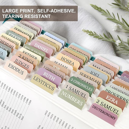 Bible Tabs for Women & Men, Laminated Bible Tabs for Study Bible, Boho Theme Bible Tabs for Easy Navigation, Simplify Your Bible Reading Experience with Easy-to-Use Indexing Tabs