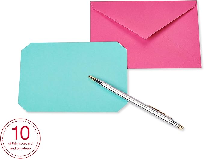 American Greetings Single Panel Blank Cards with Envelopes, Bright Colors, Patterns and Shapes (40-Count)