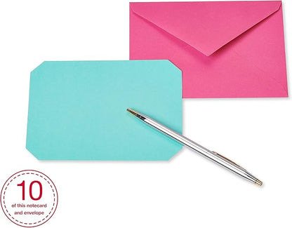 American Greetings Single Panel Blank Cards with Envelopes, Bright Colors, Patterns and Shapes (40-Count)