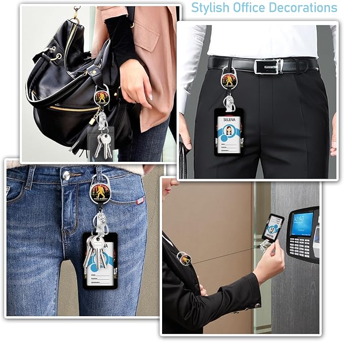 Lanyards for Id Badges, Bigfoot Badge Holder with Retractable Reel Clip, Inspirational Quote Card Name Tag Lanyard Vertical ID Card Protector Cover Case for Women Nurse Doctor Teacher Student