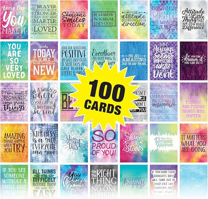 Motivational Cards: 100 Inspirational, Kindness, Motivational and Quote Cards. Business Card Size - 2.5x3.5 inches (Watercolor - Pack of 100)