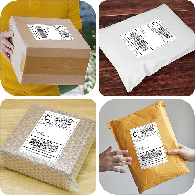 L LIKED 500 Shipping Labels - 4"x 6", Single Sheet, White Printable Labels for Laser & Inkjet Printers, Self Adhesive Address Mailing Postage Labels Stickers (500 Sheets)