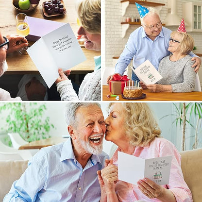 Funny Birthday Cards For Women Men, Happy Birthday Greeting Card for Her Sister Girlfriend, Husband Wife Birthday Gift, 30th 40th 50th 60th Blank Birthday Card for Best Friend with Envelope & Sticker