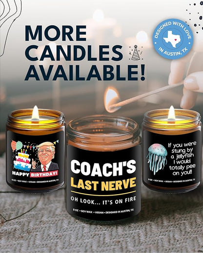 Funny Coach Candle, Coach Gifts for Women & Men, Appreciation Gifts for Coaches, Sports Themed Gift, Coach's Last Nerve, Soccer, Baseball, Volleyball, Basketball, Soccer, Hockey, Christmas, Birthday