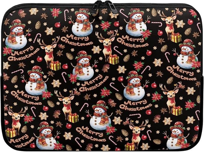 Christmas Snowman Laptop Sleeve for Women 10 inch Laptop Protector with Multiple Uses Computer Carrying Case Portable Tablet Bag Lap Top Case Men Laptop Protector
