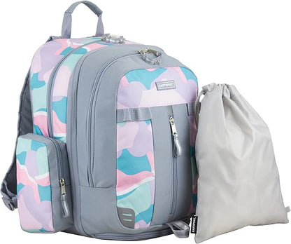 Eastsport Extra Large Backpack Expandable Oversized for Travel Hiking Work Camping Sports Outdoors with Drawstring Bag Mochila De Viaje Abstract Joyful