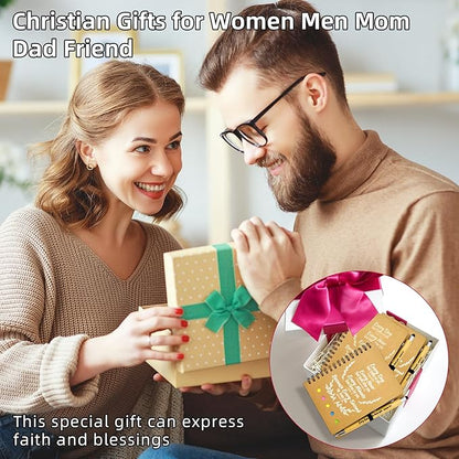 40 Pcs Bulk Christian Gifts Prayer Journal for Woman - 20 Set Religious Notepad with Christian Pen - Bible Notebook - Church Gifts for Mother's Day, Bible Study, and Family Devotions ( Brown )
