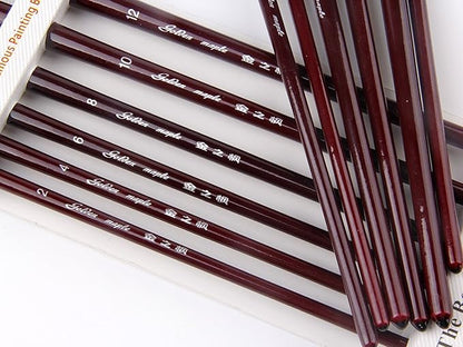 Artist Paint Brushes-Superior Sable Watercolour Brushes Round Point Tip Paint Brush Set for Watercolor Acrylic Painting Supplies