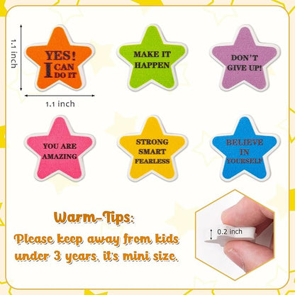 Star Mini Erasers Bulk - Colorful Motivational Star 3D Desk Pet Inspirational Mini Pencil Rubber Eraser Bulk Cute Star-Shaped Novelty Miniture Gift School Reward Party Favor Pack Game Prizes