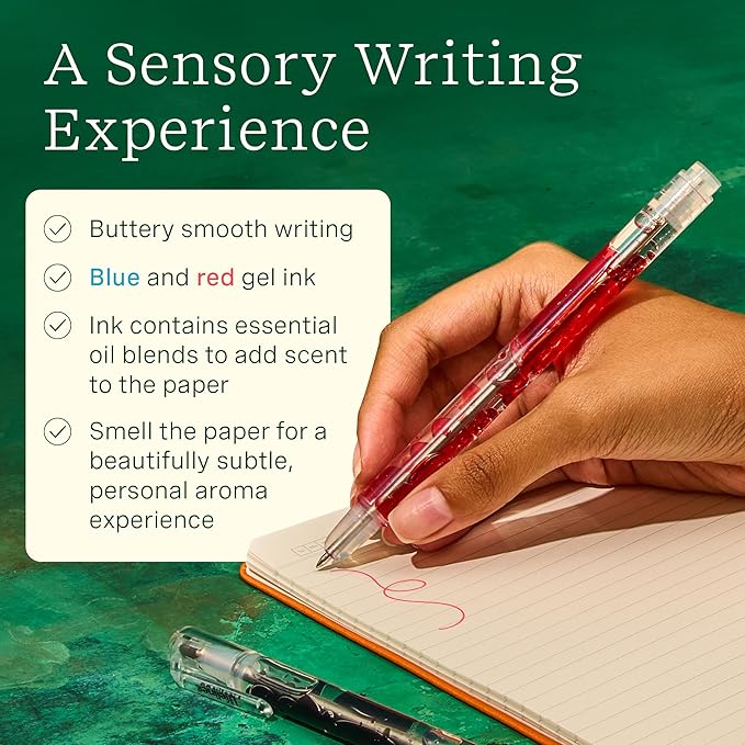 Lifelines Scented Lava Gel Pen Set, 2-Pack (Blue & Red) - 0.7mm Colored Gel Pens Infused with Scented Essential Oil Blends & Mesmerizing Lava - School Supplies for College Kids & Adults