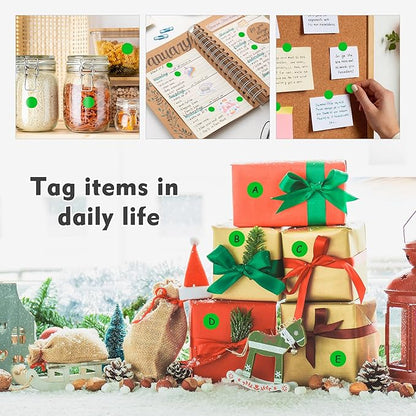 PARLAIM 3/4 Inch Round Permanent Adhesive Color-Code Dot Stickers,10000 Stickers Roll dots Label Dispenser Box Green Circle Stickers Labels 10Rolls (Green)