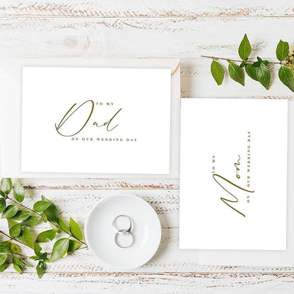 LADY&HOME Set of 2 Wedding Day Cards to Dad and Mom,To My Dad and Mom on My Wedding Day Card (C2:Dad & Mom)