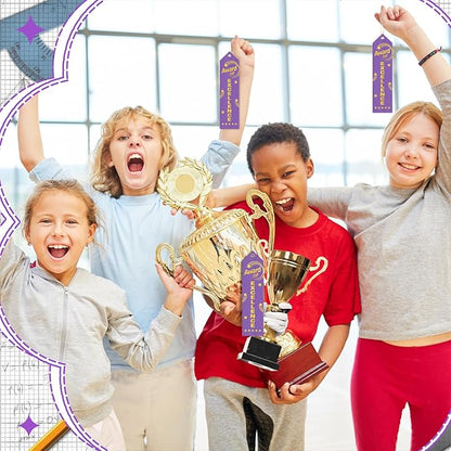 50 Pcs Award of Excellence Ribbons 8 x 2 Inches Purple Excellence Ribbons with Cards and Strings Achievement Prizes Bookmark Style Awards for Competitions Class Activities Office Team