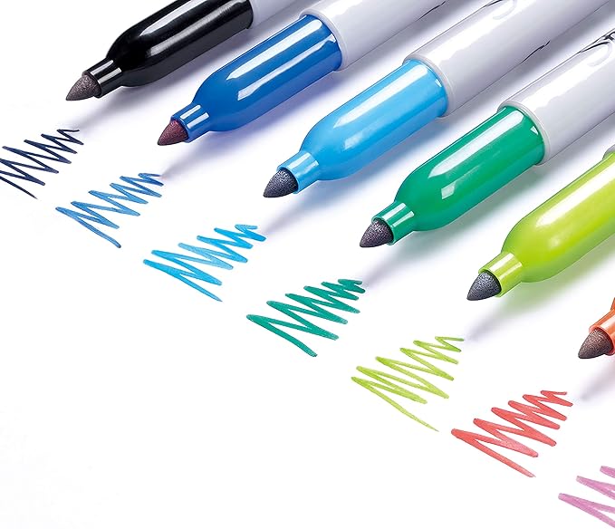 Sharpie Permanent Markers, Fine Point, Green,12 Count