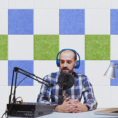 DOLLAR BOSS Large Cork Board for Wall 48" x 36" x 0.5" Bulletin Board 12 Packs Black Cork Board Tiles Self Adhesive Felt Wall Tiles with Pushpins, Corkboard for Office Pin Board Tack Board, White