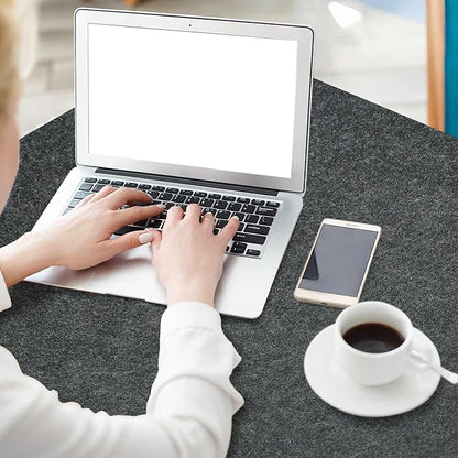 Large Felt Desk Mat,47.2"x 23.6",Non-Slip Desk Pad for Office and Home,120x60cm Full Table Mouse Pad,Keyboard Mats for Desk,Desktop Protection(Dark Gray)