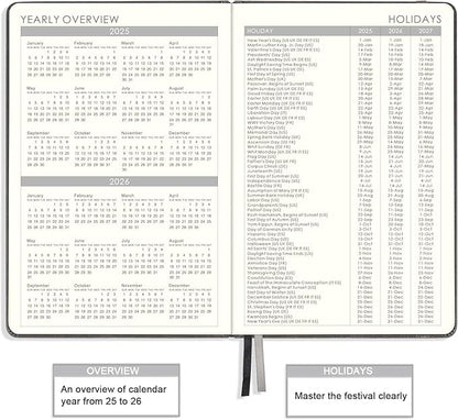 2025 Planner - Weekly & Monthly Planner 2025 with Calendar Stickers, JAN 2025 - DEC 2025, 5.75" X 8.25", Planner 2025 with Premium Thicker Paper, Pen Holder, Inner Pocket and 44 Notes Pages - Gray