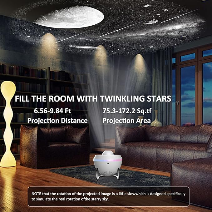 Star Projector,Galaxy Projector for Bedroom,HD Image Large Projection Area LED Lights with 4K Replaceable 13 Galaxy Discs,Timer,Meteor & Lighting Effects,Sky Light for Kids Adults Party Home Decor