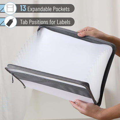 Mr. Pen- Accordion File Organizer, 13 Pockets, White, Document Organizer, Expanding File Folder Organizer, Accordion Folders for Documents, Accordian Folder, Accordian File Organizer