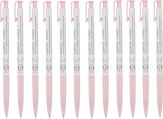 ZEESOON Xeno Lunatic Lunny 0.38mm Slim Ball Point Pen Dozen Box 12 Pcs, Made in Korea (Pink 12pcs)