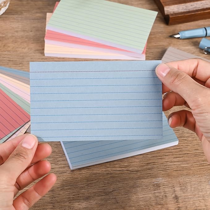 3x5 Index Cards Ruled Lined, 216 Pcs Flash Cards Study Cards for Learning and Studying, Lined Ruled Notecards for Home, School Supplies,Aesthetic Vintage Self Note Taking and Studying-Neutral Colors