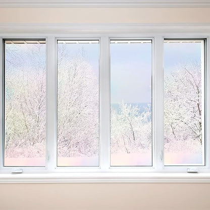 36 Sheets Holographic Sticker Paper Clear A4 Vinyl Sticker Paper Self Adhesive Waterproof Transparent Film Gem Rainbow Star Patterns, 11.7 x 8.3 Inch (Colorful)