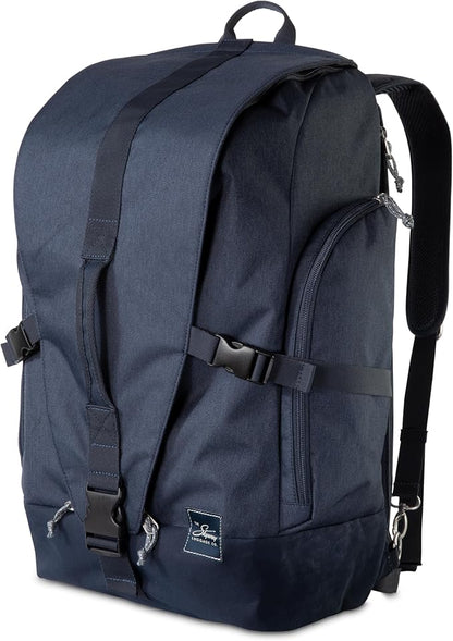 Skyway Luggage Rainier Weekender Backpack, Eco-Friendly, Made of 100% rPET Travel Laptop Bag for Women & Men, Flight Approved Carry On Bag, 43L, Tahoe Blue