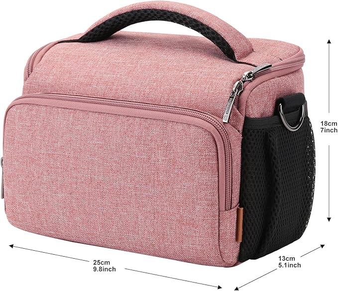 DOMISO Camera Bag Case Waterproof Anti-shock Shoulder Bag, Pink