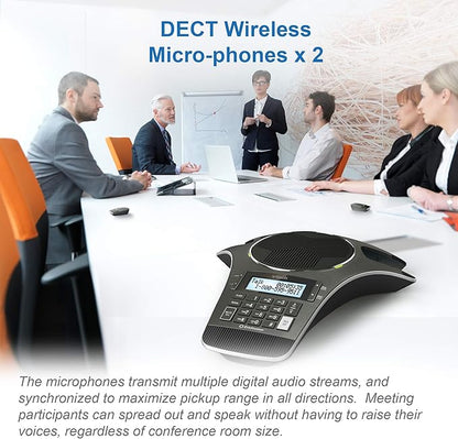 VTech VCS702 ErisStation DECT 6.0 Conference Phone with Two Wireless Mics Using Orbitlink Wireless Technology