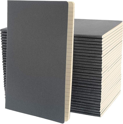 Simply Genius A5 Notebooks for Work, Travel, Business, School & More - College Ruled Notebook - Soft Cover Journal for Women & Men - Lined Note Books with 92 Pages, 5.5" x 8.3" (Gray, 30 Pack)