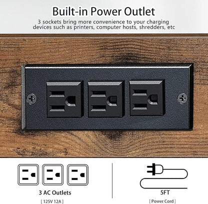 Natwind 3 Tier Printer Stand,Printer Table with Adjustable Storage Shelf, Rolling Printer Cart with Wheels for Home Office Organization,Multifunctional Shelves for Heat Press,3D Printer (Retro)