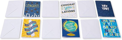 American Greetings Blank Congratulations and Graduation Cards Pack, Bright and Trendy (48-Count)