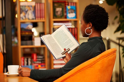 TILISMA Wooden Book Page Holder - Handmade Walnut Thumb Book Accessories - Reading Gadget to Read in Bed - Gifts for Book Lovers, Avid Readers, Bookworms, Librarians - Bookmark (Small)