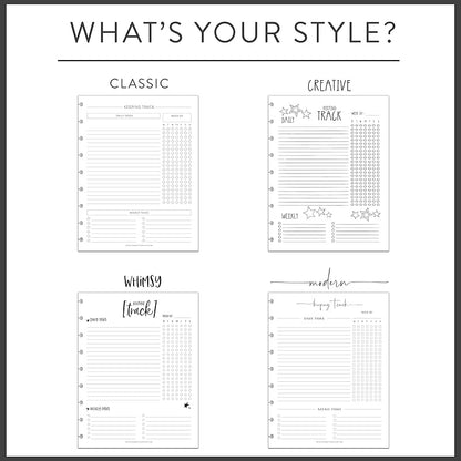 BetterNote Horizontal Undated Calendar Refill Pages for Disc Notebook, fits The Happy Planner, Discbound Levenger Circa, Staples Arc, TUL (Classic- 12 months, 9-Disc, 7"x9.25")