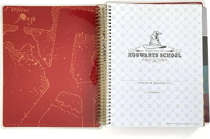 Paper House Productions Harry Potter 12 Month Undated 9.5" Planner with Month and Event Flag Stickers - Marauder's Map