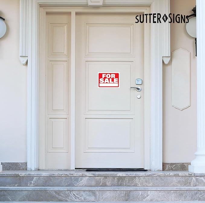 For Sale Signs for Vehicles Sticker 2pcs | Self Stick On For Sale Sign for Car Window, Business, Owner | Outdoor Weatherproof Vinyl Sticker Signs, 10" x 7"