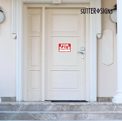 For Sale Signs for Vehicles Sticker 2pcs | Self Stick On For Sale Sign for Car Window, Business, Owner | Outdoor Weatherproof Vinyl Sticker Signs, 10" x 7"