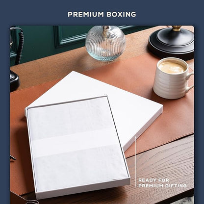 BEECHMORE BOOKS Lined Journal Notebook, 8.5 x 11.5 inch, A4 160 Lined Pages, Hardcover Leather Journals for Women, Men, Writing and Notebooks for Work - 120 GSM Thick Paper, Gifts Box Included