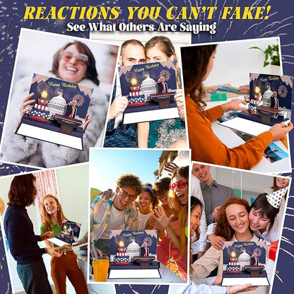 Pop Up Trump Birthday Card with Light & Sound - Greeting Card - Birthday - White House