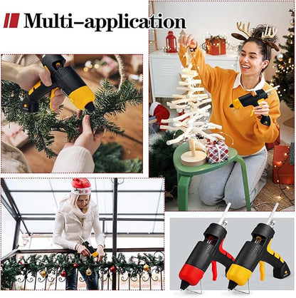 Cordless hot glue gun Kit with 10 Glue Sticks, High Temp for School Crafts DIY Arts and Quick Home Repairs (Cordless Yellow)