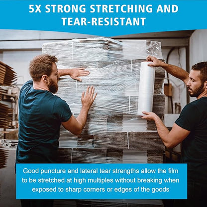 Bonison 18" x 2000' x 80 Shrink Wrap Pallet Wrap Stretch Film 20 Microns Thick Industrial Strength Shrink Film. Clear plastic polyethylene Machine Grade Stretch Film Wrap for Moving Packing Store